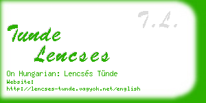 tunde lencses business card